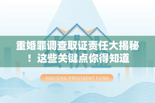 龙海重婚罪调查取证责任大揭秘！这些关键点你得知道