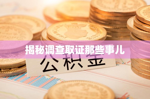 龙海揭秘调查取证那些事儿