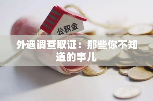 龙海外遇调查取证：那些你不知道的事儿