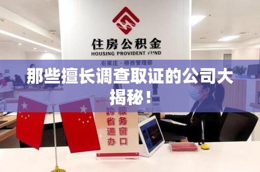 龙海那些擅长调查取证的公司大揭秘！