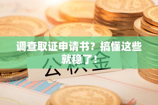 龙海调查取证申请书？搞懂这些就稳了！