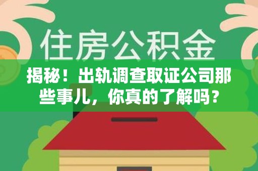 龙海揭秘！出轨调查取证公司那些事儿，你真的了解吗？