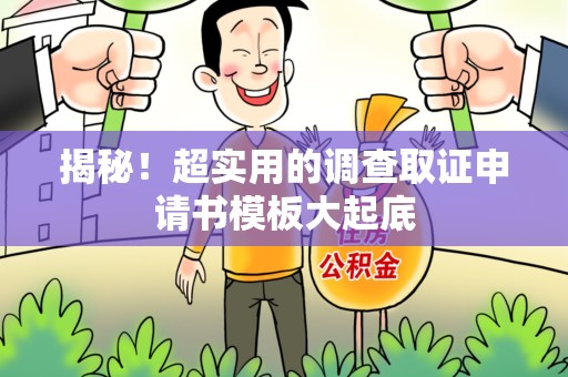 龙海揭秘！超实用的调查取证申请书模板大起底