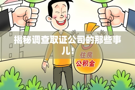 龙海揭秘调查取证公司的那些事儿！