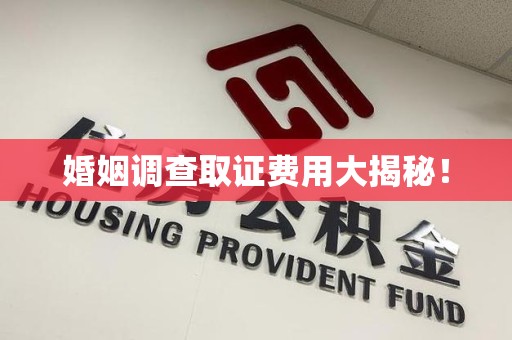 龙海婚姻调查取证费用大揭秘！