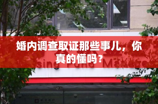 龙海婚内调查取证那些事儿，你真的懂吗？