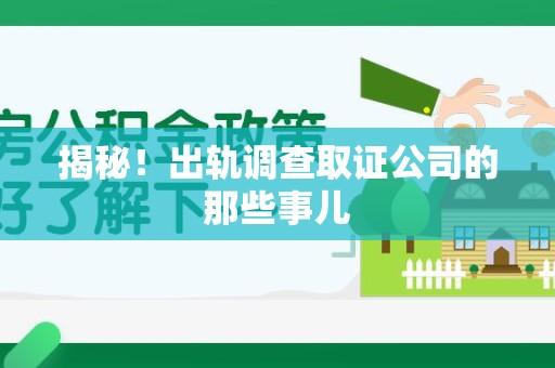 龙海揭秘！出轨调查取证公司的那些事儿