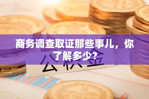 龙海商务调查取证那些事儿，你了解多少？