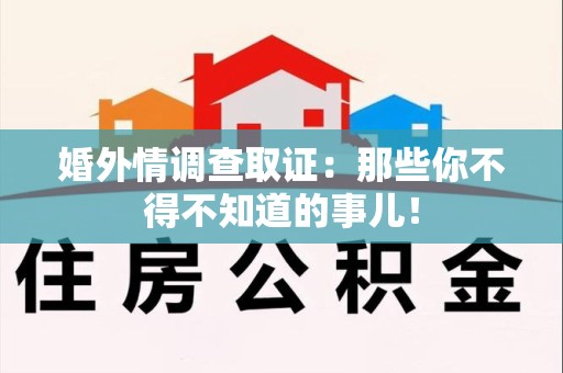 龙海婚外情调查取证：那些你不得不知道的事儿！