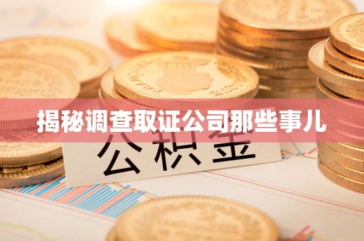 龙海揭秘调查取证公司那些事儿