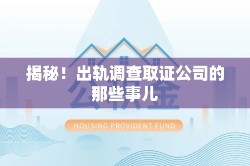 龙海揭秘！出轨调查取证公司的那些事儿