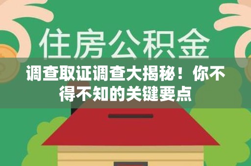 龙海调查取证调查大揭秘！你不得不知的关键要点