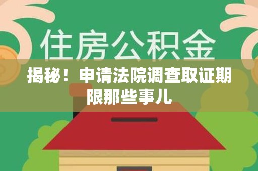 龙海揭秘！申请法院调查取证期限那些事儿