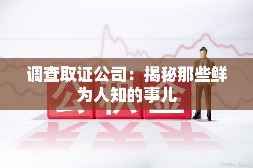 龙海调查取证公司：揭秘那些鲜为人知的事儿