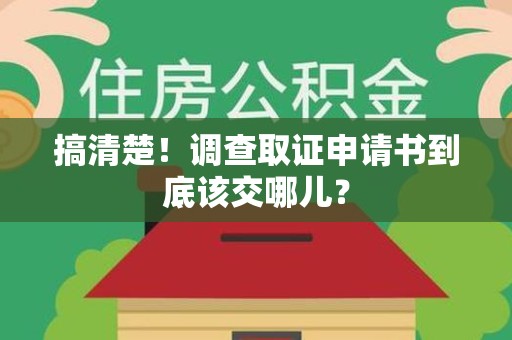 龙海搞清楚！调查取证申请书到底该交哪儿？
