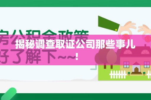 龙海揭秘调查取证公司那些事儿！