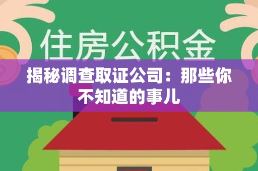 龙海揭秘调查取证公司：那些你不知道的事儿