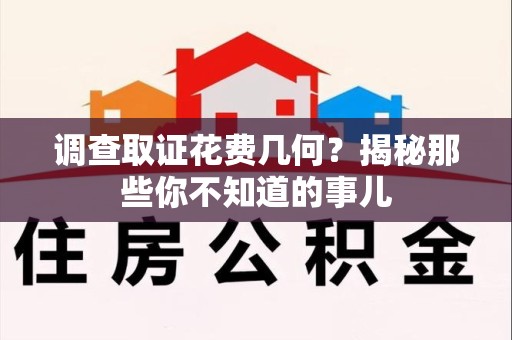 龙海调查取证花费几何？揭秘那些你不知道的事儿
