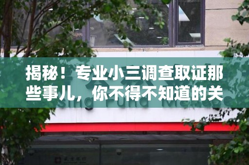 龙海揭秘！专业小三调查取证那些事儿，你不得不知道的关键点