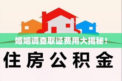 龙海婚姻调查取证费用大揭秘！