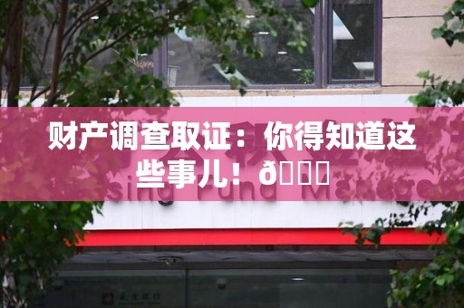 龙海财产调查取证：你得知道这些事儿！😎