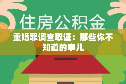 龙海重婚罪调查取证：那些你不知道的事儿