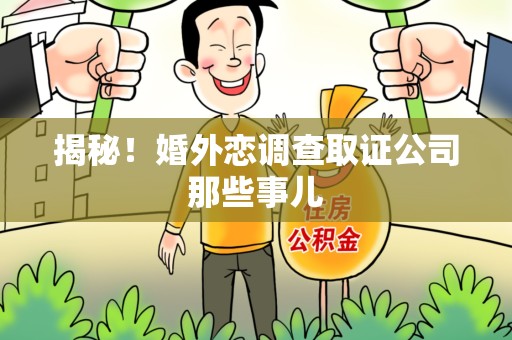 龙海揭秘！婚外恋调查取证公司那些事儿