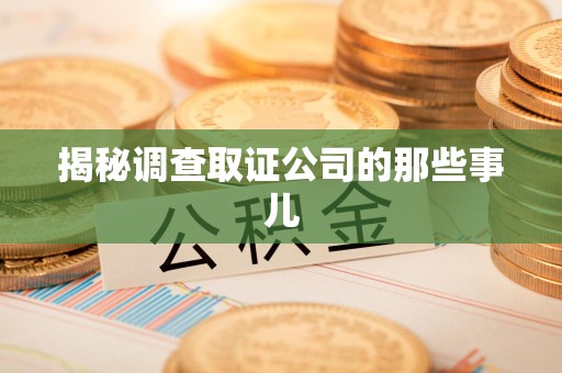 龙海揭秘调查取证公司的那些事儿