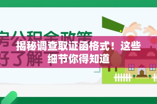 龙海揭秘调查取证函格式！这些细节你得知道