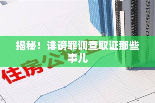 龙海揭秘！诽谤罪调查取证那些事儿